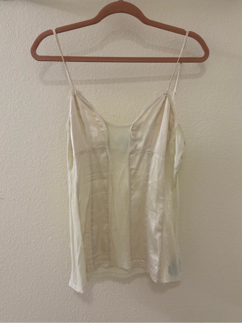 Bebe Cream Silk Spaghetti-Strap Cami